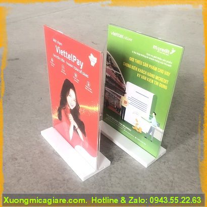 Menu mica a5 để bàn, standee mica a5 giá rẻ