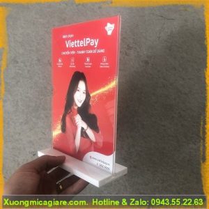 Mẫu menu mica để bàn giá rẻ