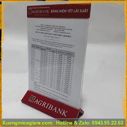 Standee mica a4 để bàn agribank giá rẻ