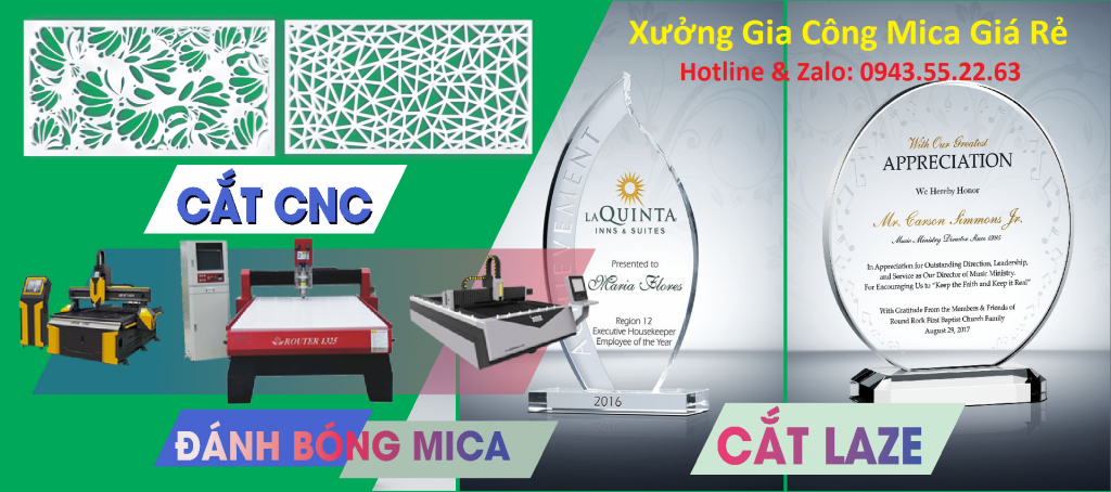 Xưởng gia công mica giá rẻ tại hà nội