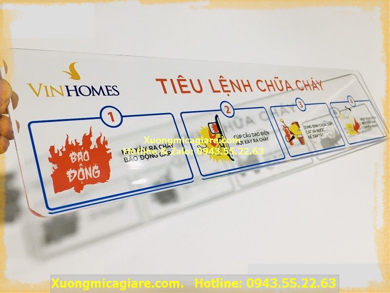 Biển mica tiêu lệnh chữa cháy