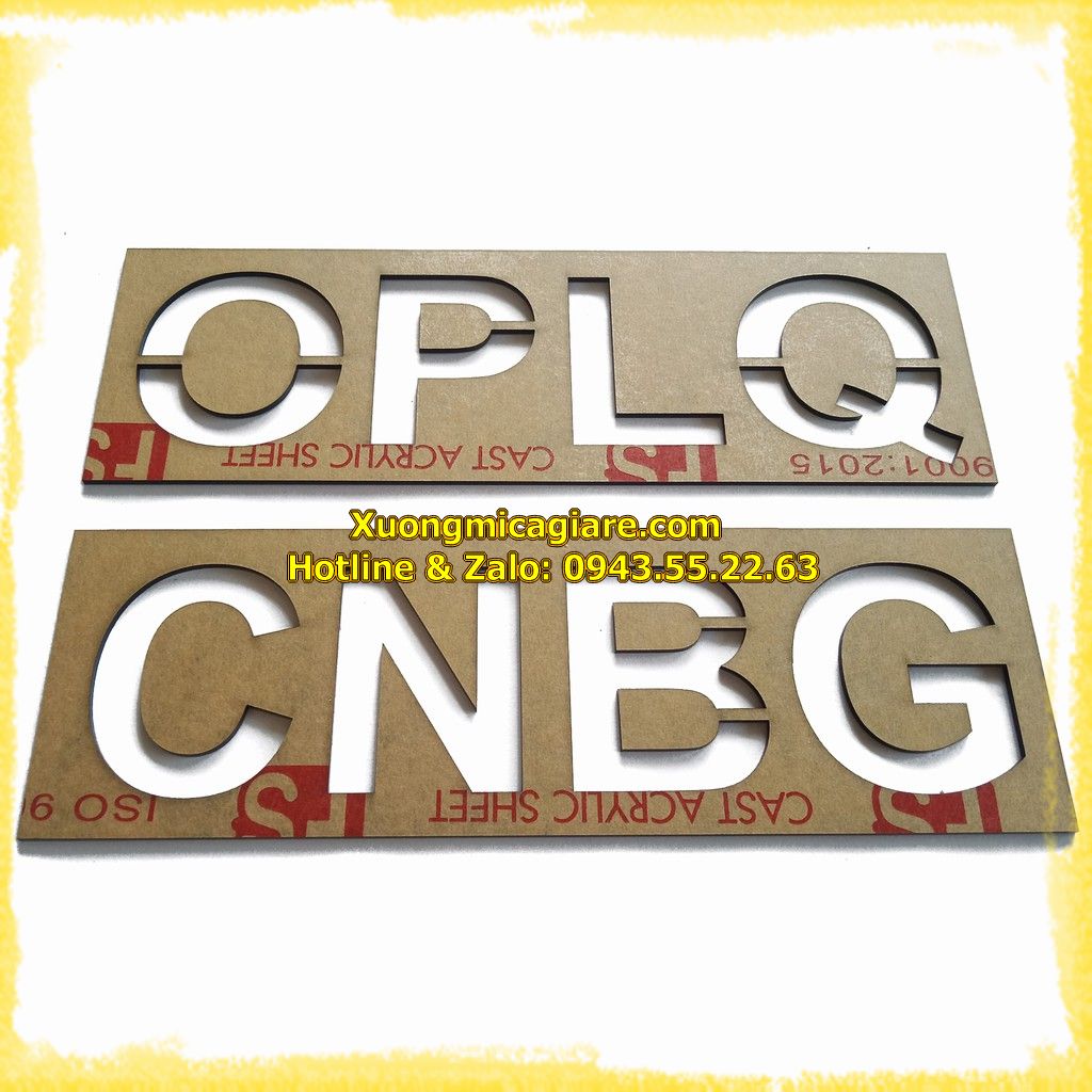 Cắt chữ mica bằng laser theo yêu cầu