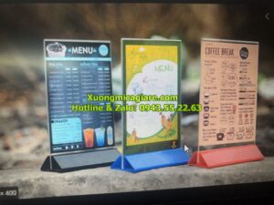 Standee Mica Để Bàn Kích Thước A4, A5, A6