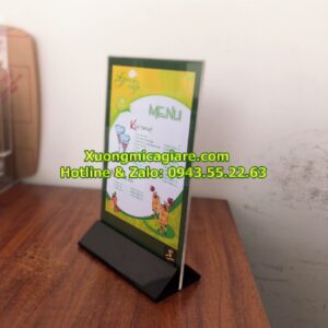 bảng menu mica để bàn a5