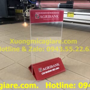 Kệ menu mica để mã qrcode ngân hàng agribank