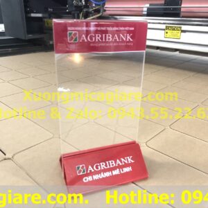 Kệ menu mica để mã qrcode ngân hàng agribank